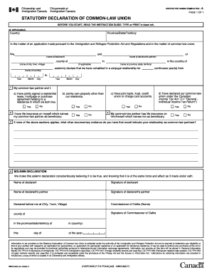  Sample Letter of Statutory Declaration of Common Law Union 2019