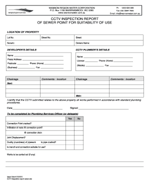 Cctv Inspection Report Template  Form