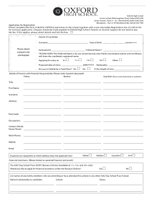 Registration Form Oxford