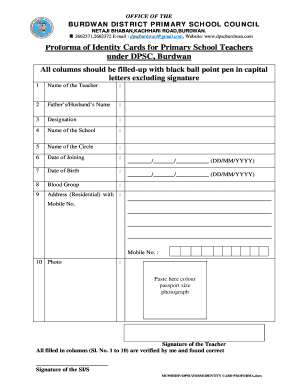 Teacher ID Card Download  Form