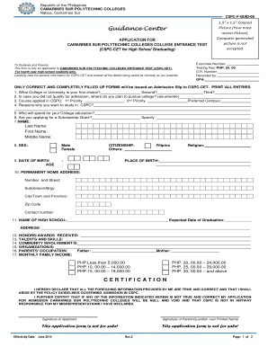Cspc Online Application  Form
