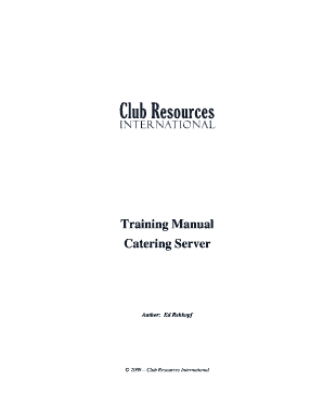 Catering Training Manual  Form