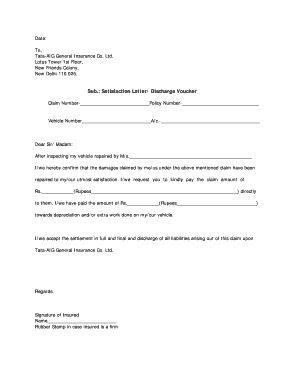 National Insurance Satisfaction Voucher  Form