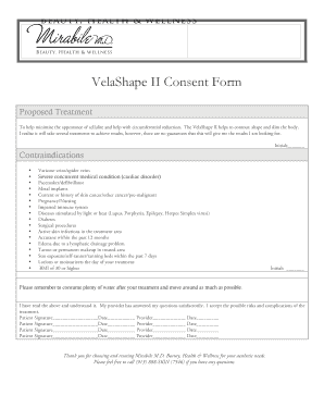 VelaShape II Consent Form Mirabile MD Beauty Health