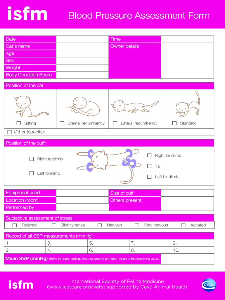 Isfm Blood Pressure Form