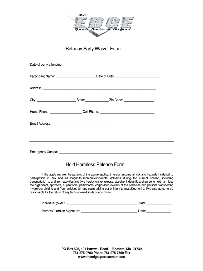 Company Party Alcohol Waiver Template  Form