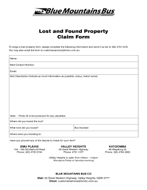 Lost Property Form