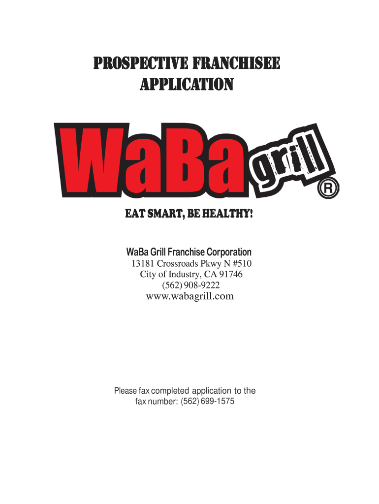 Waba Grill Application  Form