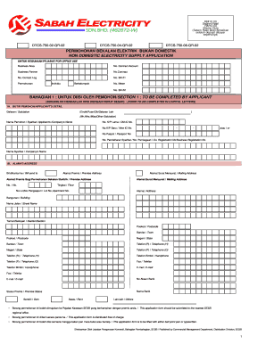 Borang Permohonan Bekalan Elektrik Sesb  Form