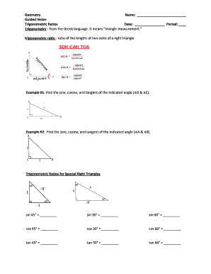 Trig Ratios Guided Notes  Form