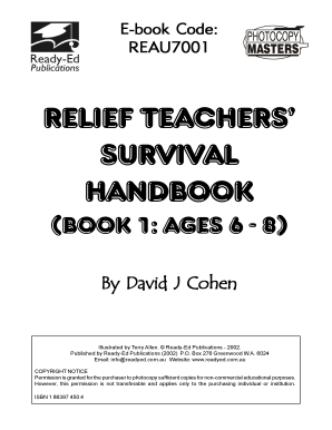 Relief Teachers&#039; Survival Handbook Ready Ed Publications  Form
