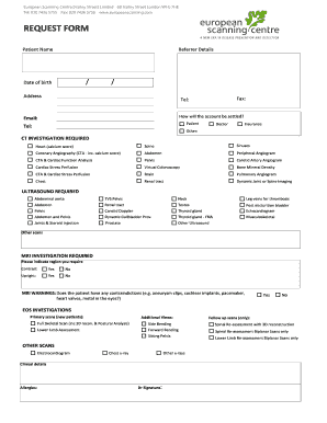 European Scanning Centre Harley Street  Form