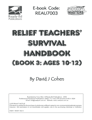 Relief Teachers Survival Handbook Book 1 PDF  Form