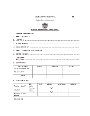 School Inspection Form PDF