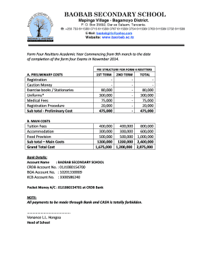 Baobab Secondary School  Form