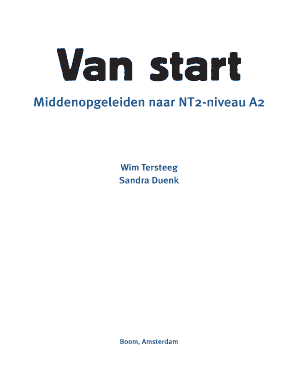 Van Start Boek PDF  Form