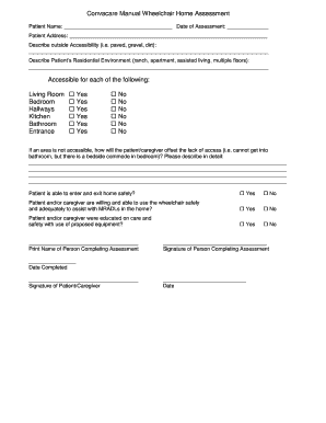 Wheelchair Home Assessment Form