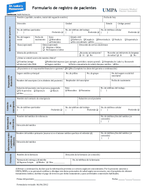 Formulario De Registro De Pacientes