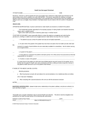 Health Care Surrogate Form