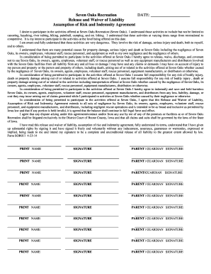 Seven Oaks Waiver  Form