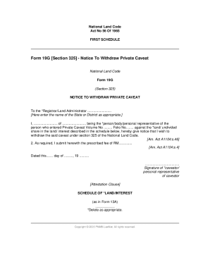 Form 19g National Land Code