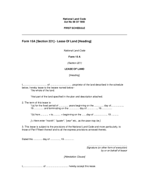 Form 15a National Land Code