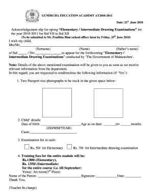 Elementary Drawing Exam 22  Form