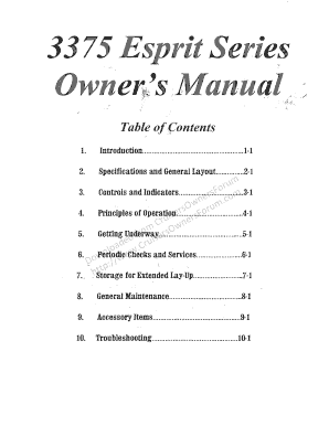 Cruisers Yachts Owners Manual  Form