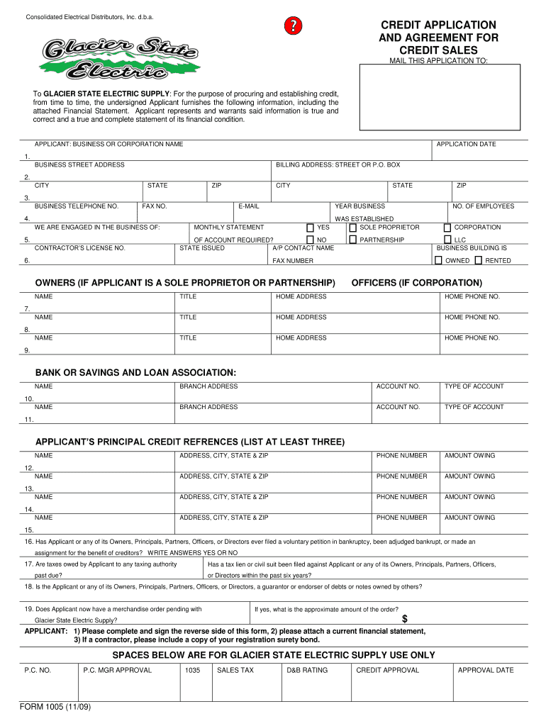  BForm 1005b Credit App Diverse Supply Solutions 2009-2024