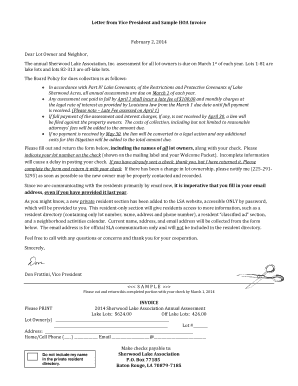 Hoa Invoice Template  Form