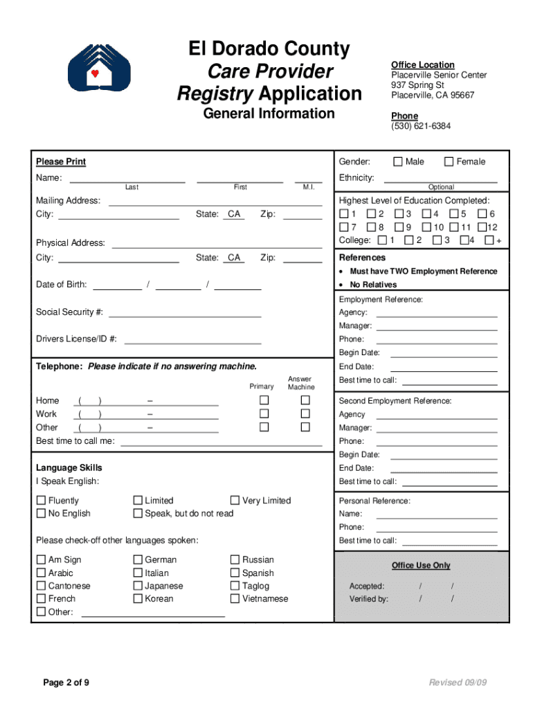 Ihss El Dorado County  Form