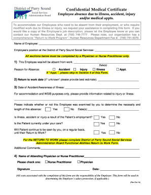 Accident Medical Certificate  Form