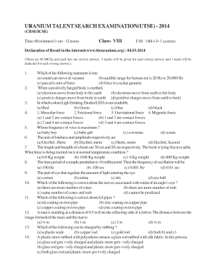 Utse Exam  Form