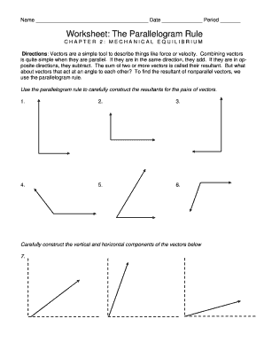 Parallelogram of Forces Worksheet  Form