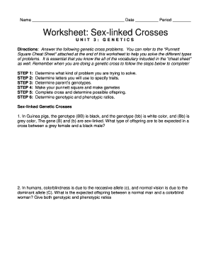 Worksheet Sex Linked Crosses Unit 3 Genetics  Form