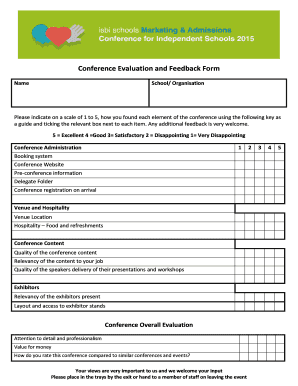 Conference Evaluation and Feedback Form Isbicom