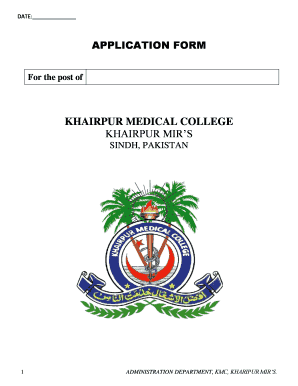 Khairpur Medical College  Form