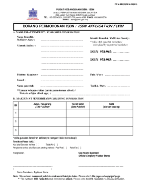 Permohonan Isbn Online  Form