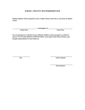 Sports Permission Slip Template  Form