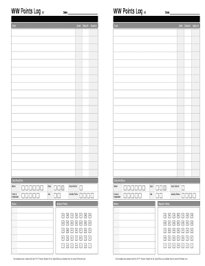 WW Points Log V2  Form