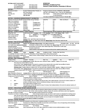 MATERIAL SAFETY DATA SHEET SCRUPLES RENEWAL Conditioning  Form