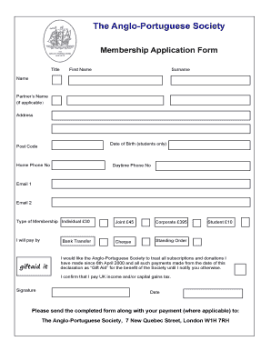 Society Membership Application Form