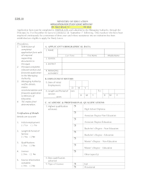 EDR 18 Study Leave W Pay Government of Belize Home  Form