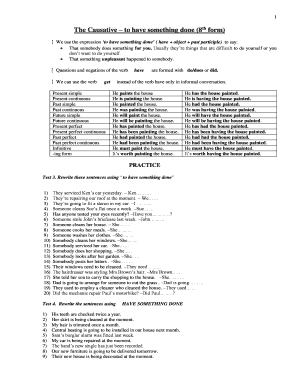 The Causative to Have Something Done 8th Form Answers