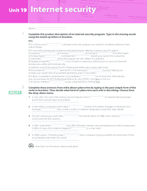 Unit 19 Internet Security  Form