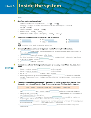 Unit 3 inside the System  Form