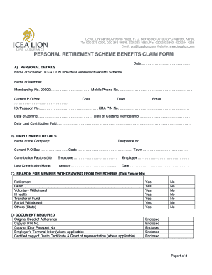 Icea Lion Pension  Form