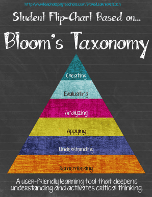 Blooms Taxonomy Flip Chart for Student Use PDF 21st Century  Form