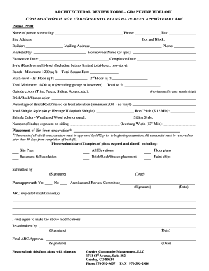 Hoa Architectural Request Form