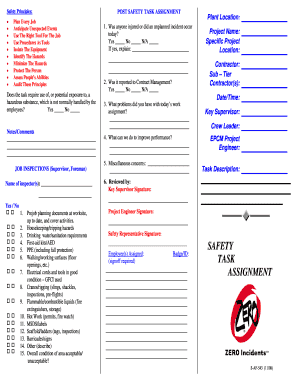 Safety Task Assignment  Form
